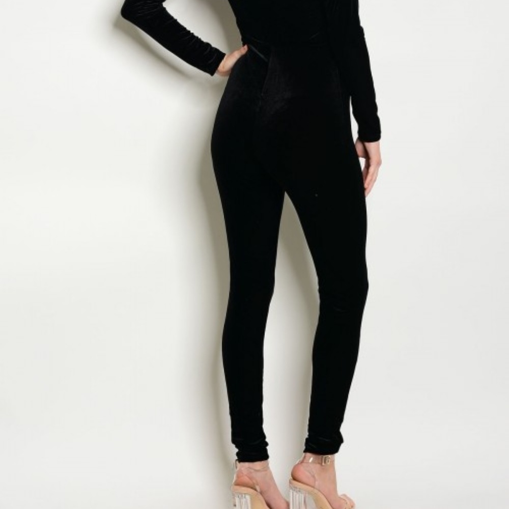 BLACK VELVET JUMPSUIT - Picture 4 of 5